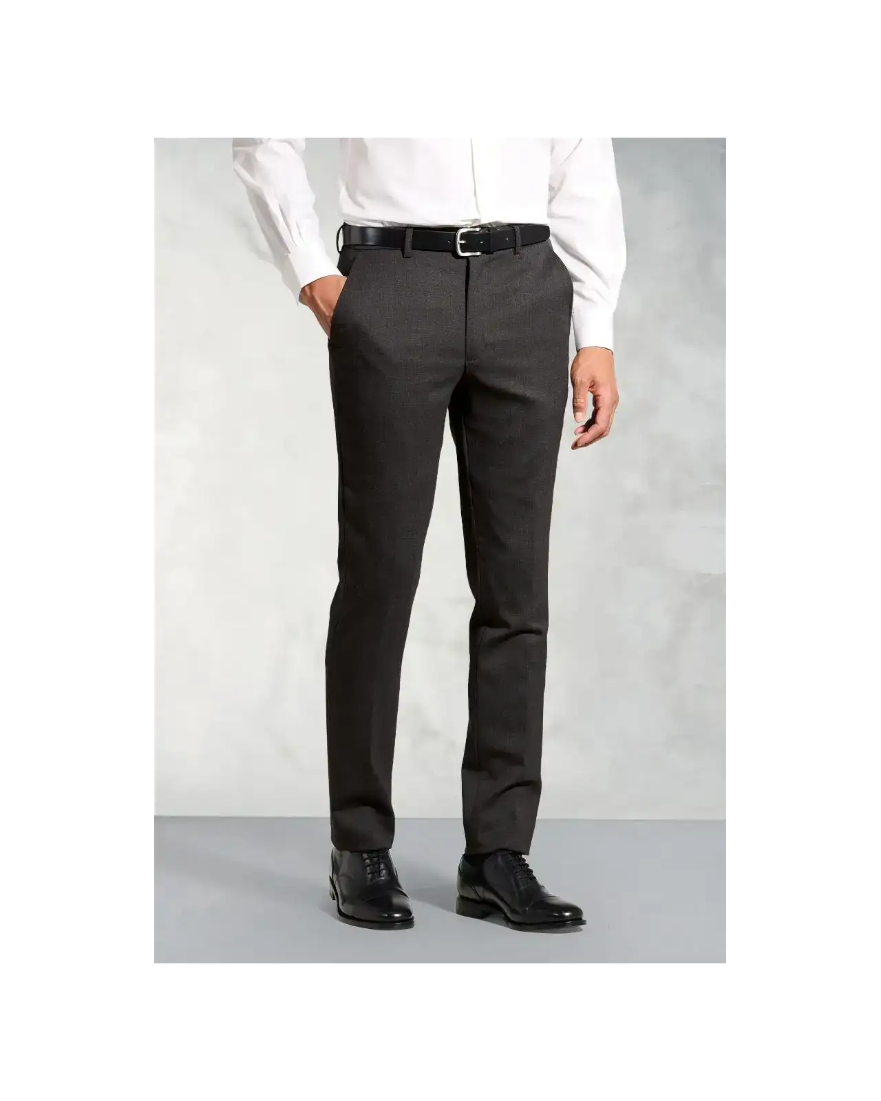 Trousers Brook Taverner Tailored Fit Olney Charcoal Flannel Trousers £71.00