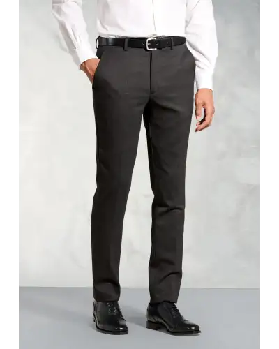Trousers Brook Taverner Tailored Fit Olney Charcoal Flannel Trousers-BT-8706DT £71.00