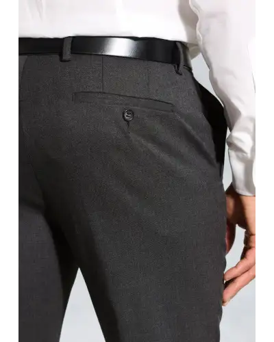 Trousers Brook Taverner Tailored Fit Olney Charcoal Flannel Trousers-BT-8706DT £71.00