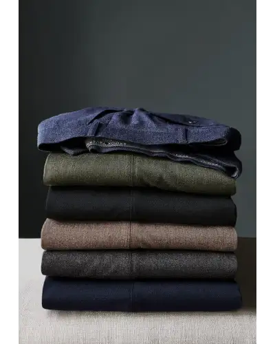 Trousers Brook Taverner Tailored Fit Olney Charcoal Flannel Trousers £71.00