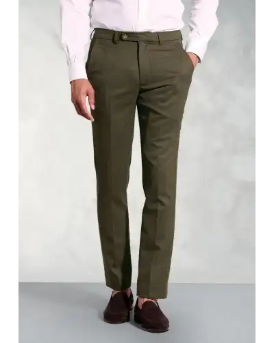 BT-8706B Brook Taverner Regular Fit Olney Olive Flannel Trouser-BT-8706B £71.00