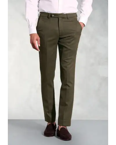 BT-8706B Brook Taverner Regular Fit Olney Olive Flannel Trouser-BT-8706B £71.00