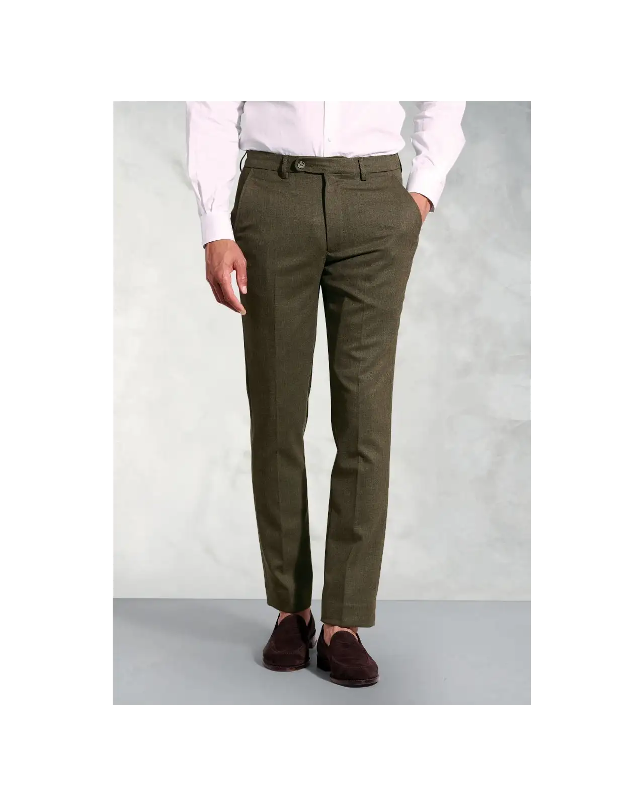 BT-8706B Brook Taverner Regular Fit Olney Olive Flannel Trouser-BT-8706B £71.00