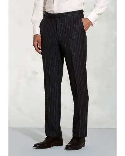 Wool Suits Brook Taverner Regular Fit Epsom Grey Pinstripe Wool Suit Trousers £90.00