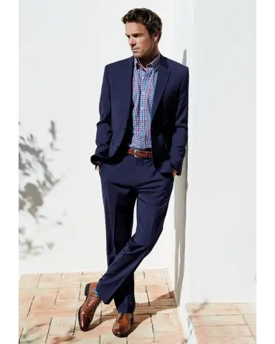 Suits Brook Taverner Tailored Fit Avalino Mid Blue Suit Trousers-BT-8387H £63.00