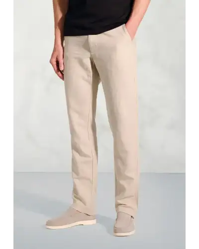 Fit Trousers Brook Taverner Regular Fit Caine Natural Linen Cotton Trousers £62.00