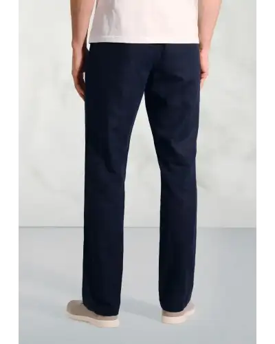 Fit Trousers Brook Taverner Regular Fit Caine Navy Linen Cotton Trousers £62.00