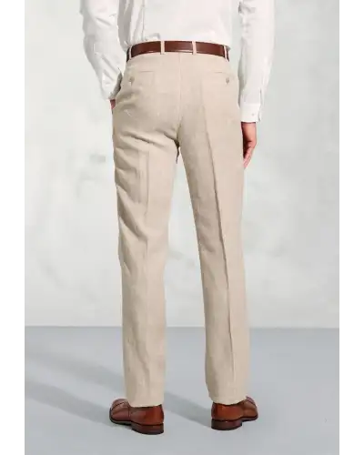 Suit Trousers Brook Taverner Tailored Fit Eastwood Sand Pure Linen Suit Trouser-BT-8050A £72.00