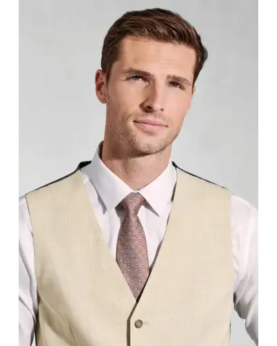 Linen Suits Brook Taverner Tailored Fit Mckellen Natural Linen Blend Suit Waistcoat-BT-1933A £63.00