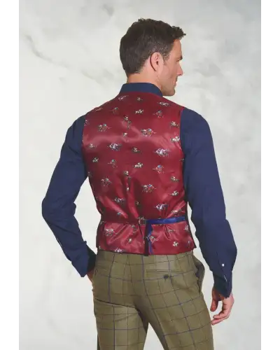 Three Piece Suits Brook Taverner Tailored Fit Haincliffe Green Check Wool Waistcoat-BT-1562B £90.00