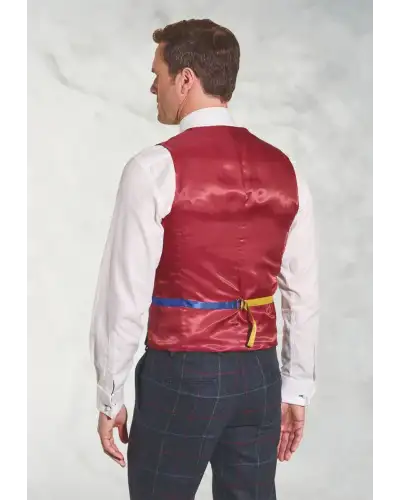 Three Piece Suits Brook Taverner Tailored Fit Haincliffe Blue Check Wool Waistcoat-BT-1562A £90.00