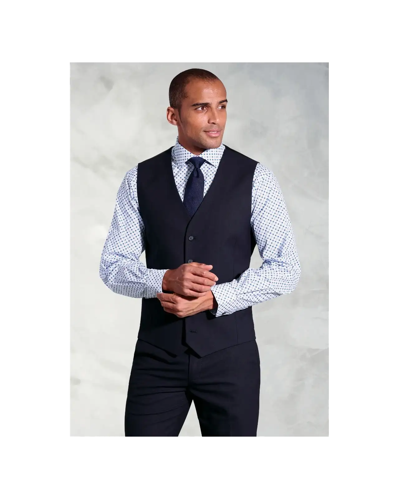 Three Piece Suits Brook Taverner Tailored Fit Navy Waistcoat-BT-1539A £44.00