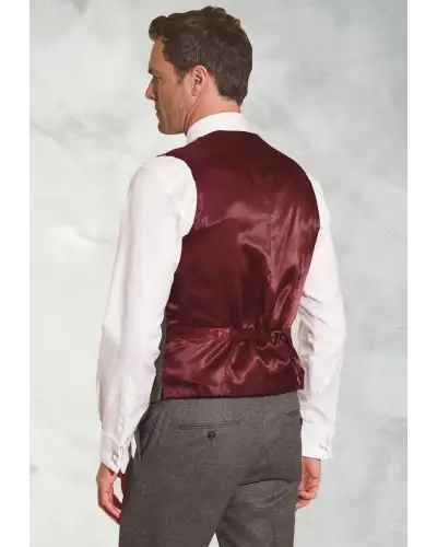 Wool Suits Brook Taverner Tailored Fit Clifford Grey Donegal Wool Suit Waistcoat-BT-1409BX £72.00