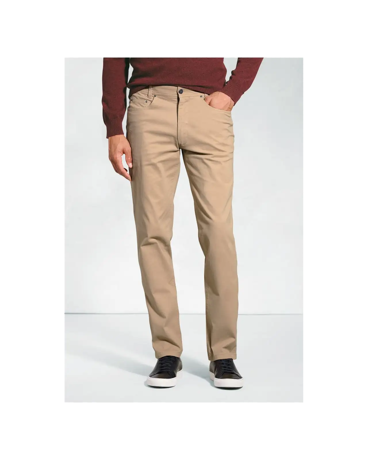 Jeans Brook Taverner Tailored Fit Brunswick Sand Stretch Cotton Chinos Jean £45.00