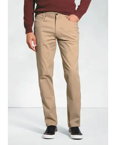 Jeans Brook Taverner Tailored Fit Brunswick Sand Stretch Cotton Chinos Jean £45.00