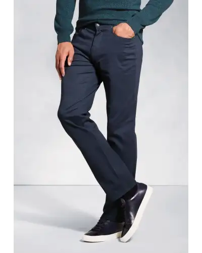 Jeans Brook Taverner Tailored Fit Brunswick Navy Stretch Cotton Chinos Jean-BT-8902A £45.00