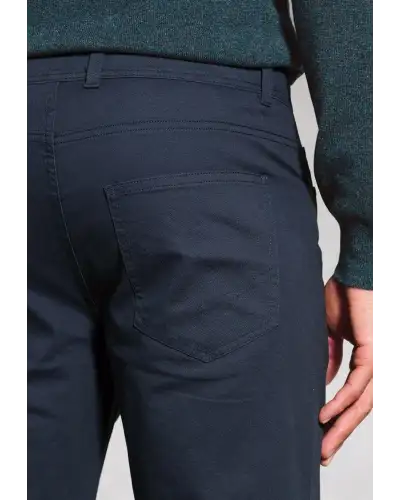Jeans Brook Taverner Tailored Fit Brunswick Navy Stretch Cotton Chinos Jean-BT-8902A £45.00