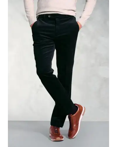 Corduroy Trousers Brook Taverner Regular Fit Ellroy Black Corduroy Trouser-BT-8689G £54.00