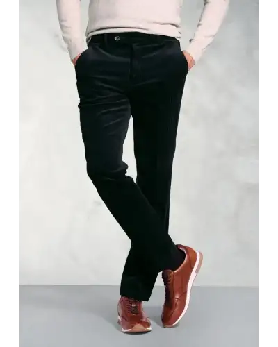 Corduroy Trousers Brook Taverner Regular Fit Ellroy Black Corduroy Trouser-BT-8689G £54.00