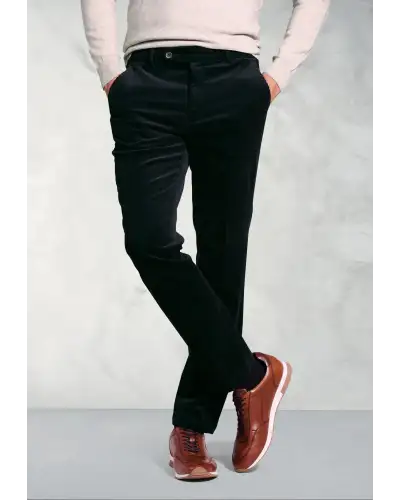Corduroy Trousers Brook Taverner Regular Fit Ellroy Black Corduroy Trouser-BT-8689G £54.00