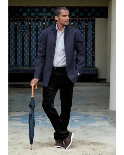 Corduroy Trousers Brook Taverner Regular Fit Ellroy Black Corduroy Trouser-BT-8689G £54.00