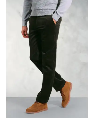 Corduroy Trousers Brook Taverner Regular Fit Ellroy Olive Corduroy Trouser-BT-8689D £54.00