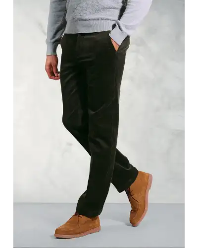 Corduroy Trousers Brook Taverner Regular Fit Ellroy Olive Corduroy Trouser-BT-8689D £54.00