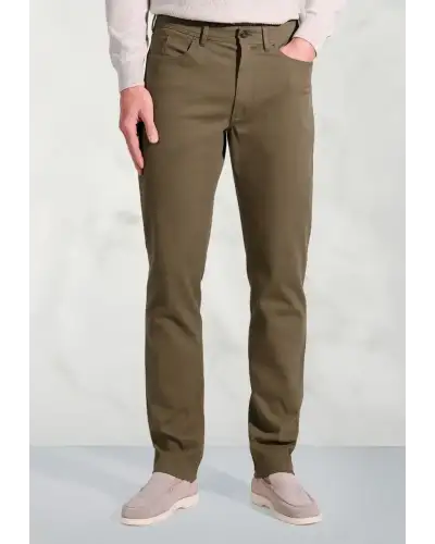 Fit Trousers Brook Taverner Regular Fit Fredericks Sand 5 Pocket Italian Twill Stretch Cotton Trousers £62.00