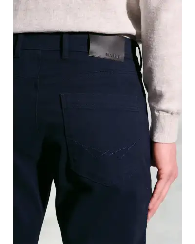 Trousers Brook Taverner Tailored Fit Fredericks Navy 5 Pocket Italian Twill Stretch Cotton Trousers-BT-8067AT £62.00