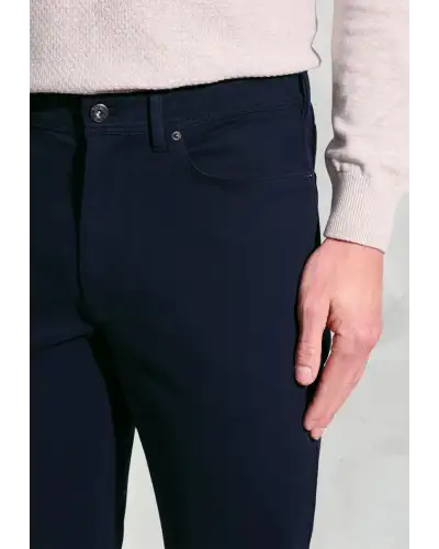 Trousers Brook Taverner Tailored Fit Fredericks Navy 5 Pocket Italian Twill Stretch Cotton Trousers £62.00