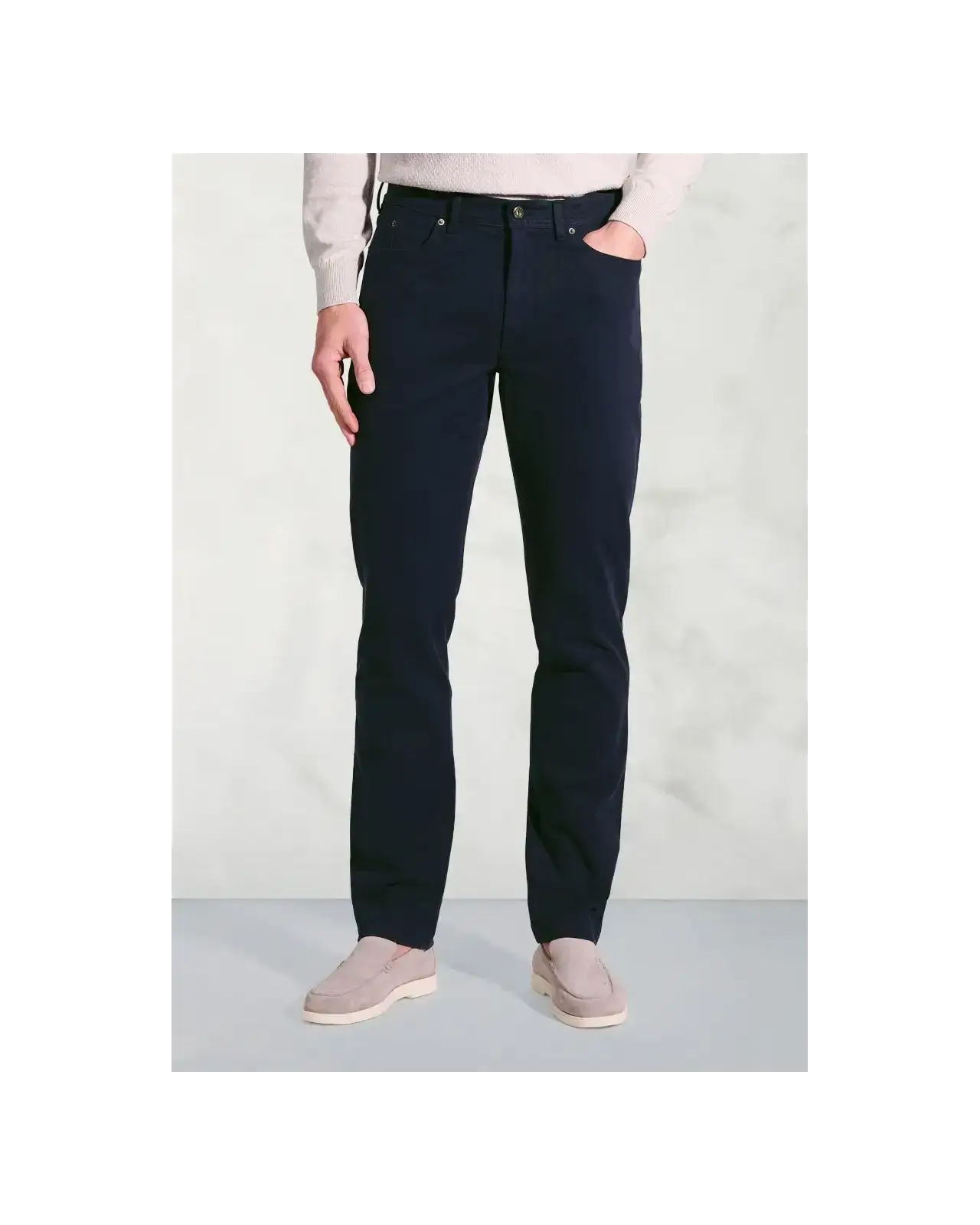 Fit Trousers Brook Taverner Regular Fit Fredericks Navy 5 Pocket Italian Twill Stretch Cotton Trousers £62.00