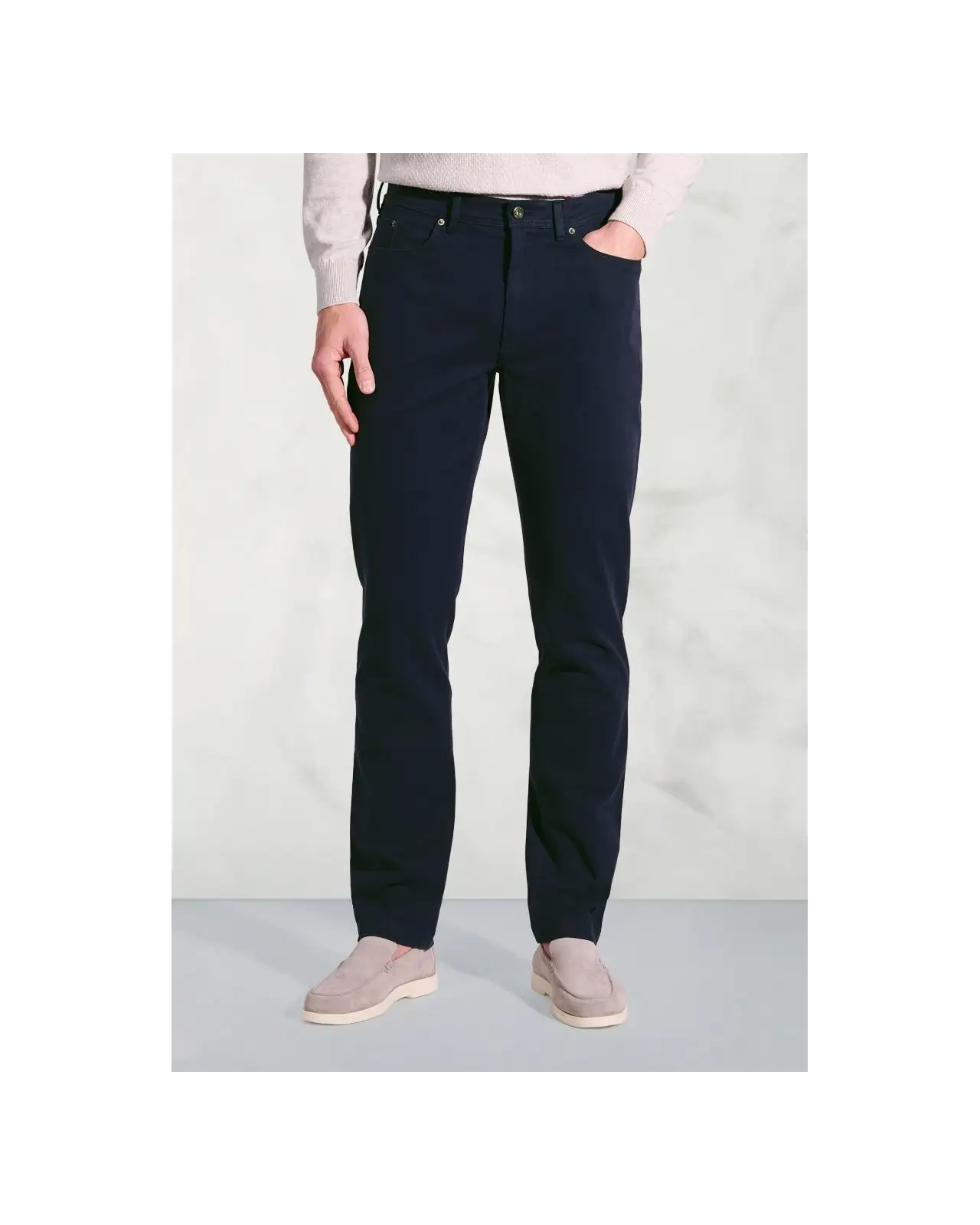Fit Trousers Brook Taverner Regular Fit Fredericks Navy 5 Pocket Italian Twill Stretch Cotton Trousers-BT-8067AR £62.00