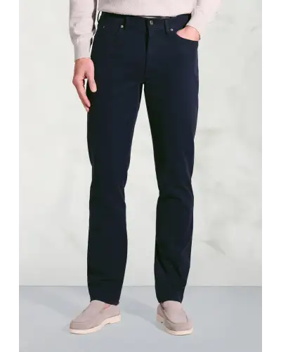 Fit Trousers Brook Taverner Regular Fit Fredericks Navy 5 Pocket Italian Twill Stretch Cotton Trousers-BT-8067AR £62.00