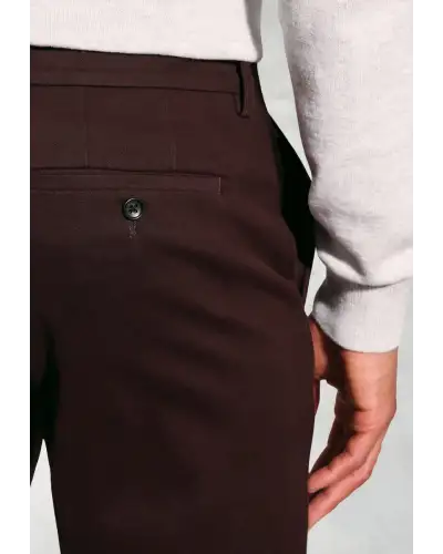 Fit Trousers Brook Taverner Regular Fit Bolt Burgundy Italian Fine Twill Stretch Cotton Chinos-BT-8063BR £62.00