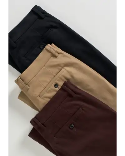 Fit Trousers Brook Taverner Regular Fit Bolt Burgundy Italian Fine Twill Stretch Cotton Chinos-BT-8063BR £62.00