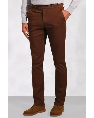 Fit Trousers Brook Taverner Tailored Fit Christie Rust Cavalry Twill Stretch Cotton Trousers-BT-8062DT £54.00