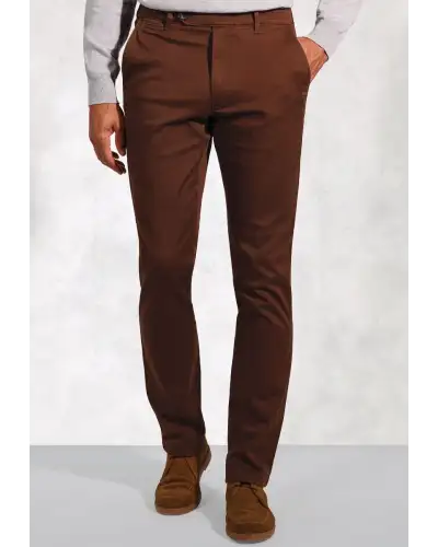 Fit Trousers Brook Taverner Regular Fit Christie Rust Cavalry Twill Stretch Cotton Trousers-BT-8062DR £54.00