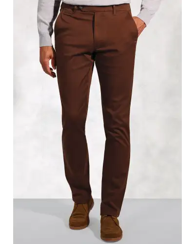 Fit Trousers Brook Taverner Regular Fit Christie Rust Cavalry Twill Stretch Cotton Trousers-BT-8062DR £54.00