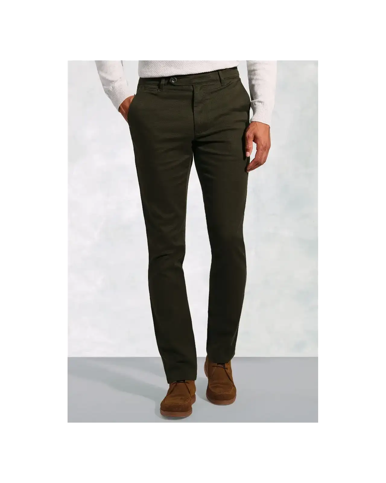 Fit Trousers Brook Taverner Regular Fit Christie Khaki Cavalry Twill Stretch Cotton Trousers £54.00