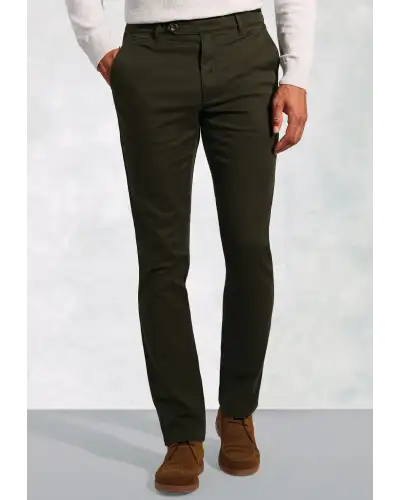 Fit Trousers Brook Taverner Regular Fit Christie Khaki Cavalry Twill Stretch Cotton Trousers-BT-8062CR £54.00