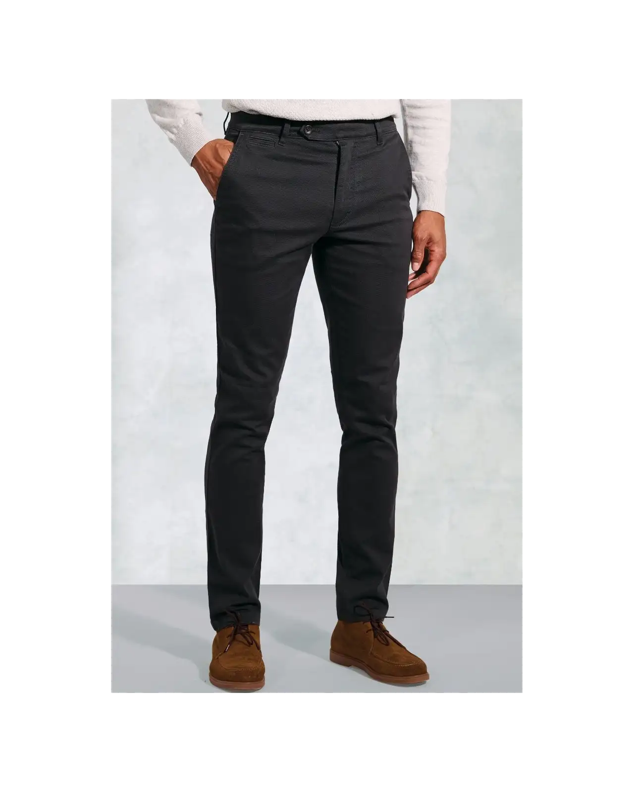 Fit Trousers Brook Taverner Tailored Fit Christie Charcoal Cavalry Twill Stretch Cotton Trousers £54.00