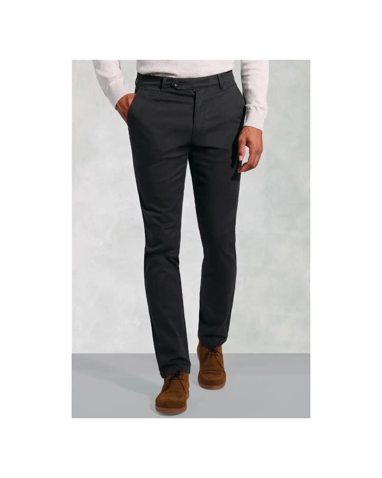 Fit Trousers Brook Taverner Regular Fit Christie Charcoal Cavalry Twill Stretch Cotton Trousers-BT-8062BR £54.00