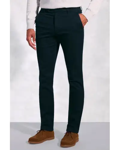 Trousers Brook Taverner Tailored Fit Christie Navy Cavalry Twill Stretch Cotton Trousers £54.00