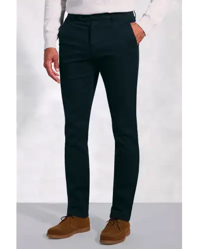 Trousers Brook Taverner Tailored Fit Christie Navy Cavalry Twill Stretch Cotton Trousers £54.00