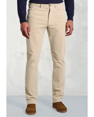 Corduroy Trousers Brook Taverner Tailored Fit Lewis Stone Corduroy Stretch Cotton 5 Pocket Trousers-BT-8061DT £54.00