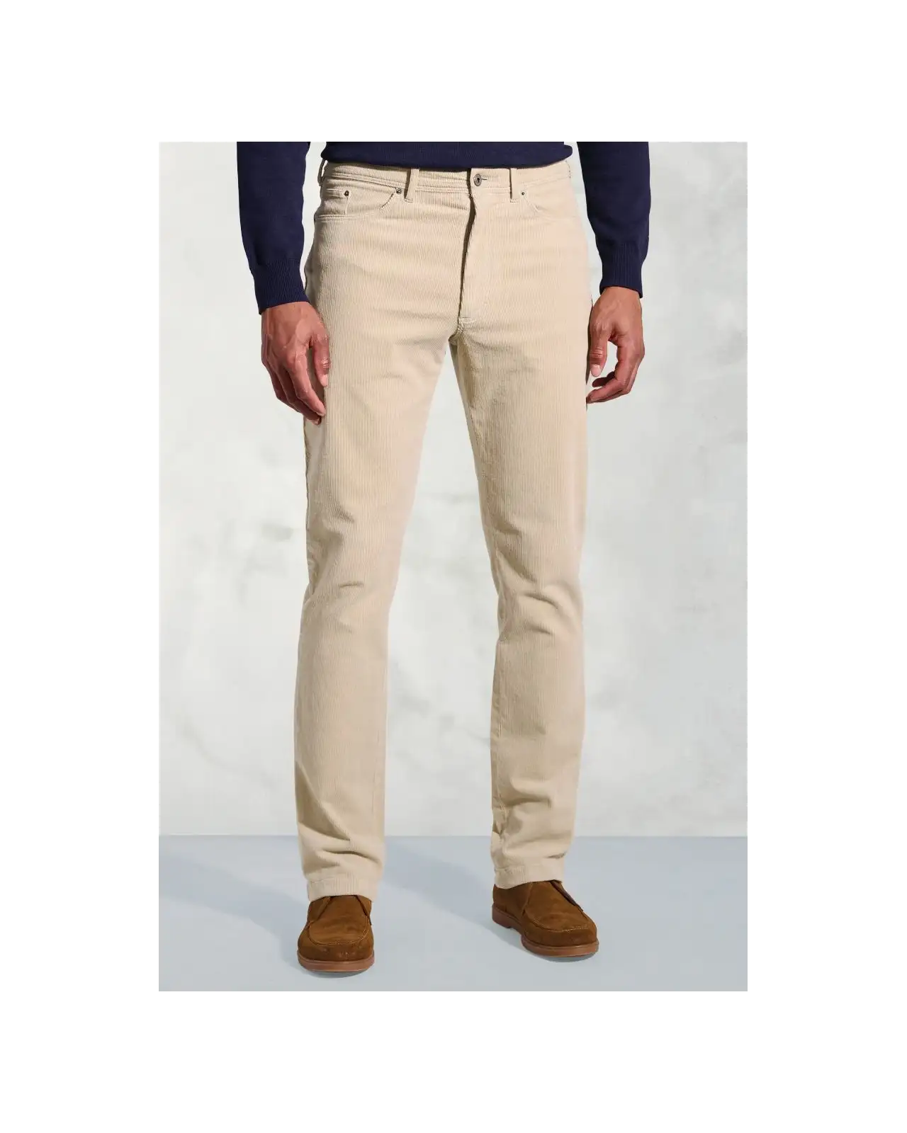 Corduroy Trousers Brook Taverner Tailored Fit Lewis Stone Corduroy Stretch Cotton 5 Pocket Trousers-BT-8061DT £54.00