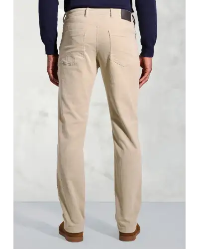 Corduroy Trousers Brook Taverner Tailored Fit Lewis Stone Corduroy Stretch Cotton 5 Pocket Trousers-BT-8061DT £54.00
