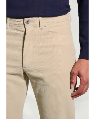 Corduroy Trousers Brook Taverner Tailored Fit Lewis Stone Corduroy Stretch Cotton 5 Pocket Trousers-BT-8061DT £54.00