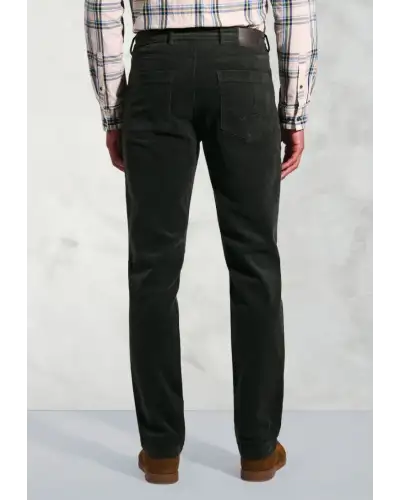 Corduroy Trousers Brook Taverner Tailored Fit Lewis Khaki Corduroy Stretch Cotton 5 Pocket Trousers-BT-8061BT £54.00