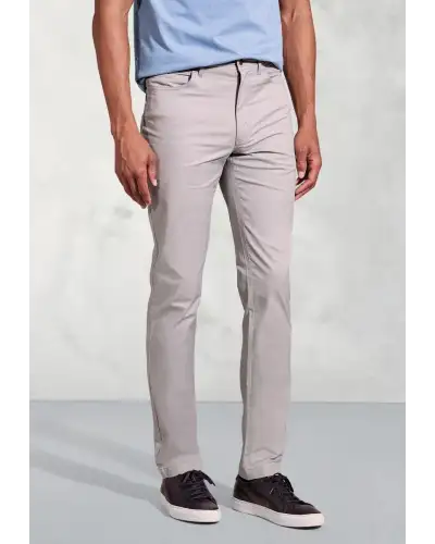 Fit Trousers Brook Taverner Tailored Fit Harrelson Silver Grey Slub Cotton 5 Pocket Trousers-BT-8035BT £45.00